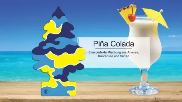 Wunderbaum Pina Colada Original Duftbaum zum Aufhängen in Baumform mit tropisch-süßem Duft für Auto und Innenräume - Beschreibung